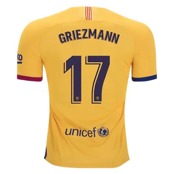 Camiseta Barcelona NO.17 Griezmann Replica Segunda Ropa 2019/20 Amarillo